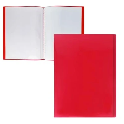 Image de RAYLU PAPER Classeur avec pochettes transparentes Format A4, fabriqué en polypropylène 100% biodégradable, 40 pour documents à la maison et au bureau (A4, housses, Rouge)