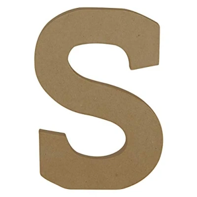 Image de Décopatch AC870C Un support en papier brun mâché 14,5x2,5x20 cm, Lettre majuscule S