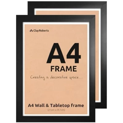 Image de Clay Roberts Cadre Photo Noir, A4 (21cm x 29,7cm), Pack de 2, Certificat/Diplôme/Documents
