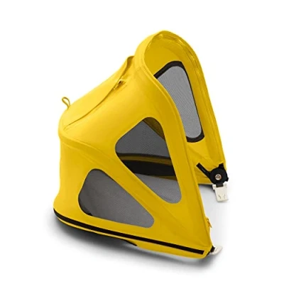 Image de Capote à fenêtres Bugaboo Bee, extensible pour une couverture supplémentaire et protection solaire optimale, hydrofuge, compatible avec toutes les poussettes Lemon Yellow