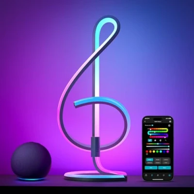 Image de Lepro IA TB2 Lampe de Bureau LED, Éclairage Généré par LLM, MagicColor Table avec App &amp; Contrôle Vocal, Compatible Alexa Google Assistant, Music Sync, 16 Millions Couleurs, Musical