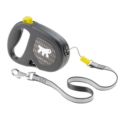 Image de Ferplast Laisse Chien Enrouleur Rèflechissante Flippy One Reflex, pour Petits Chiens jusqu&#039;à 15 Kg. Sangle Extensible Max 4 m. Bouton Unique verrouiller et déverrouiller, Jaune