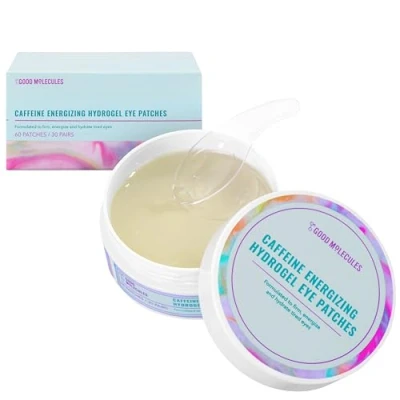 Image de Good Molecules Lot de 30 patchs hydrogel énergisant à la caféine Masque pour les yeux l&#039;acide hyaluronique hydrater et réduire poches Soin peau le visage