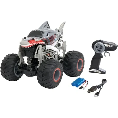 Image de Revell Control RC Monster Truck Big Shark 2.0 I Échelle 1:16 Aspect Requin Cool Grands pneus Monstre Télécommande 2,4 GHz pour Action multijoueur Vitesse 15 km/h Enfants à partir de 8