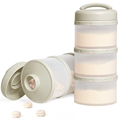Image de Termichy Boîte Doseuse à Poudre de Lait empilable, Paquet 2 (gris chaud)