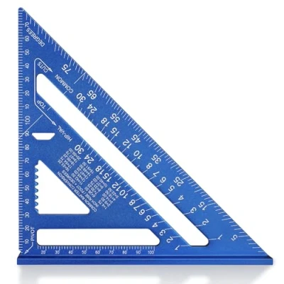 Image de WORKPRO Equerre Menuisier 180 mm, de Charpentier Triangulaire en Alliage d&#039;Aluminium, Multifonctionnels pour Bricolage, Outillage, Menuiserie (Métrique)