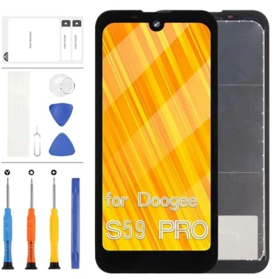 Image de LCD Affichage pour Doogee S59 PRO Écran Tactile Assemblée Pièces de Remplacement en Verre Digitizer avec Outils(5.71&quot;, Noir)