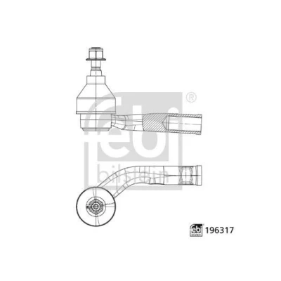 Image de FEBI BILSTEIN 196317 Rotule de direction Essieu avant gauche avec écrou blocage