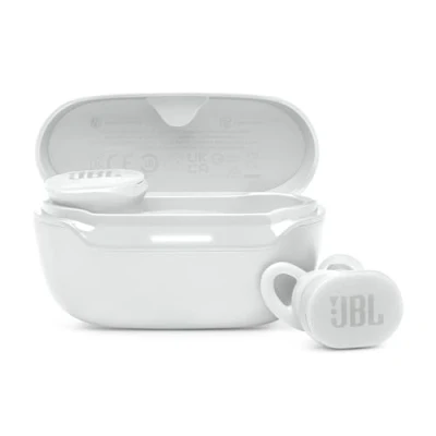 Image de JBL Endurance Race 2, Écouteurs Bluetooth sans Fil, autonomie de 48 Heures, étanche à l&#039;eau et la poussière IP68, réduction du Bruit, Son Pure Bass, Technologie Smart Ambient, Mode Sport, Blanc