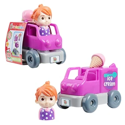 Image de CoComelon, Véhicule avec Figurine, 4 pièces, Construction à Briques, Modèle Yoyo Camion Glacier, Jouet pour Enfants dès 18 Mois, GIOCHI PREZIOSI, CCM134