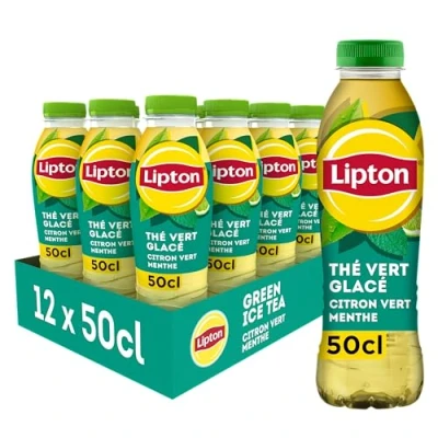Image de Lipton Ice Tea Thé Vert Glacé Citron Menthe Bouteilles 12x50CL