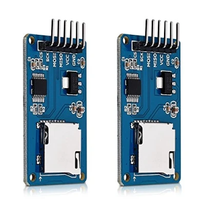 Image de kwmobile Lot 2X Module Carte Micro SD Lecteur mémoire Compatible avec Cartes Arduino Raspberry et Autres microcontrôleurs