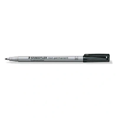 Image de Staedtler Lumocolor 315, Feutres noirs non permanents à Pointe moyenne pour la rétroprojection, de 1 mm, Boîte en carton avec 10 feutres, 315 9 VE