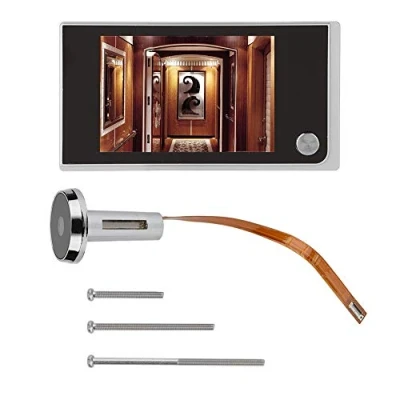 Image de caméra de porte et moniteur, écran LCD numérique 3,5 pouces, visionneuse vue 120 degrés, surveillance visuelle, électronique, œil chat, moniteur d&#039;entrée