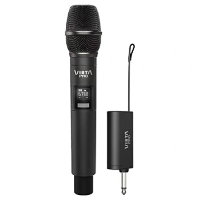 Image de Vieta Pro Microphone sans fil, Party Mic, connecteur USB C, 6,5 mm Mono Jack, faible interférence et récepteur jusqu&#039;à 12 heures.