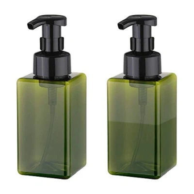 Image de UUJOLY Distributeur de Savon moussant, 450 ML (453,6 g) Rechargeable Flacon Pompe pour Liquide, shampoing, Gel Douche (2 pièces) Vert
