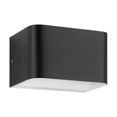 Image de Eglo LED Applique murale intérieure Sania 4, éclairage up et down, lampe en aluminium noir blanc, spot pour entrée salon, blanc chaud, 13 x 8 cm