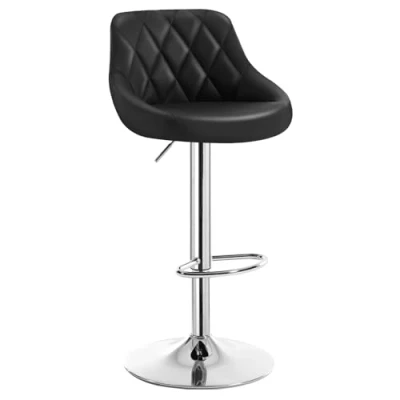 Image de WOLTU 1 x Tabouret de Bar en Similicuir Hauteur réglable,Noir BH23sz