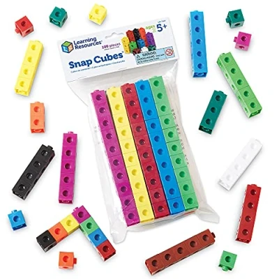 Image de Learning Resources Snap Cubes emboîtables (Jeu de 100), LER7584, Multicolore, 1 Count (Pack of 1)
