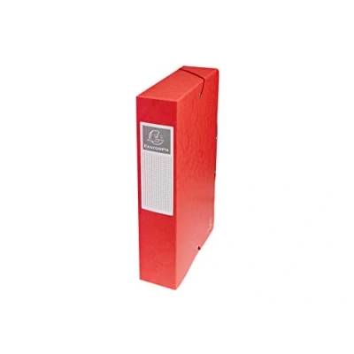 Image de Exacompta Réf. 50605E 8 boites de classement avec élastiques Exabox en carte lustrée 600g/m2 Dos 6 cm dimensions 25 x 33 pour documents A4 couleur rouge livrées montées