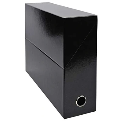 Image de Exacompta Réf. 89921E 1 Boîte transfert Iderama en papier teinté dans la masse Dos 90 mm Œillet métal Pour format A4 Dimensions 25,5 x 34 9 cm Couleur noir Livrée montée
