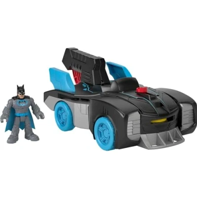 Image de Fisher Price Imaginext DC Super Friends Bat Tech Batmobile, véhicule transformable à pousser avec figurine Batman lumineuse, jouet pour enfant dès 3 ans, GWT24