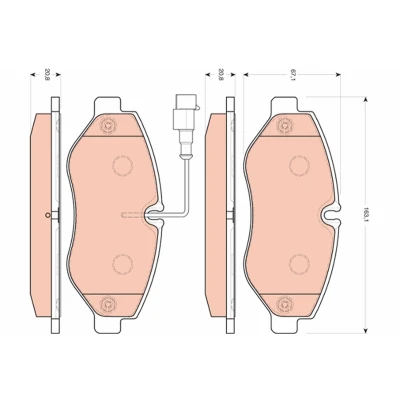 Image de TRW GDB3439 Jeu de plaquettes frein contact signal d&#039;usure inclus avec vis d&#039;étrier accessoires NISSAN: Cabstar, NT400 Cabstar