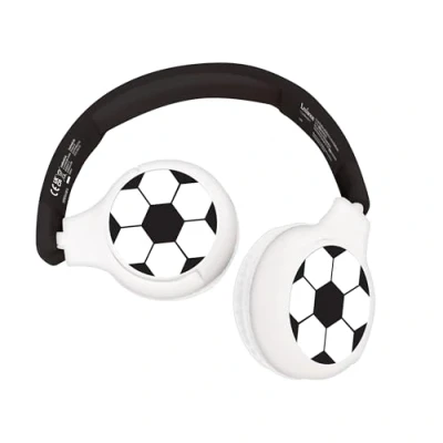 Image de Lexibook, Football, Casque Audio 2 en 1 Bluetooth &amp; Filaire avec Micro et Bouton de contrôle, Pliable Ajustable, Batterie Rechargeable Longue durée, HPBT010FO