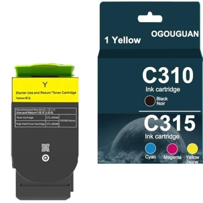 Image de OGOUGUAN C310 C315 Cartouche de Toner Compatible pour Xerox 006R04356 006R04357 006R04358 006R04359 C315DNI C310DNI C310D Imprimante Laser NIM (1 Jaune)