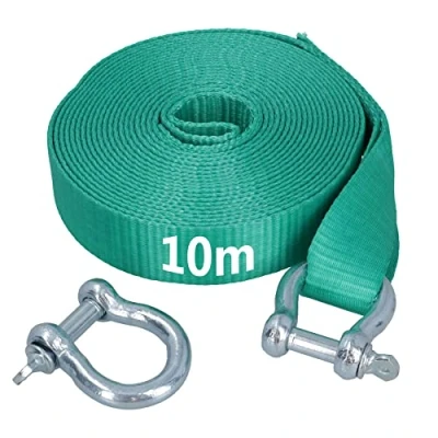 Image de AB Tools Sangle de remorquage extra longue 10 m et deux manilles 8T pour tout terrain 4 x