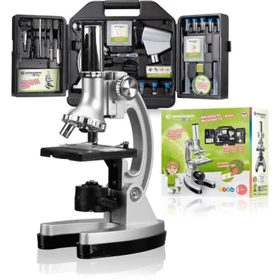 Image de Microscope Biotar 300x 1200x BRESSER JUNIOR Oculaire: 40x 3 Objectifs : 7 5x 15x 30x Valise