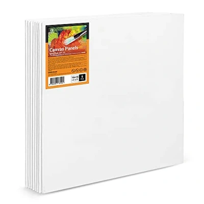 Image de ESENG® Lot de 8 toiles à Peindre 40x40 cm 16x16 pouce 100% coton sans Acide, Canvas, Panneaux Peinture sur Toile, Pour acrylique, huile, tempera et gouache