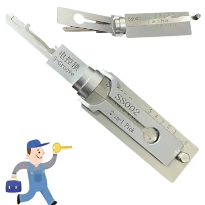 Image de SS001 SS002 Outil De Crochetage Serrure Et Décodeur 2 en 1,décodeur Outils Pro 1,kit Porte,Lock Pick Decoder,Outil