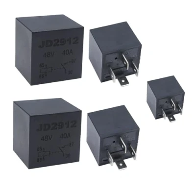 Image de Relais auto 48 V 40 A SPST 4 broches Commutateurs et démarreurs robustes avec boîtier étanche noir utilisé pour automobile Lot de 5