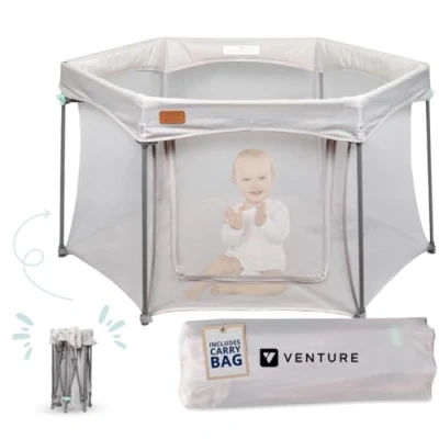 Image de Venture All Stars JOY Baby Parc de Jeu Compact Pop Up Vue à 360 Degrés Tapis Sol Adapté Pliable, Solide et Durable