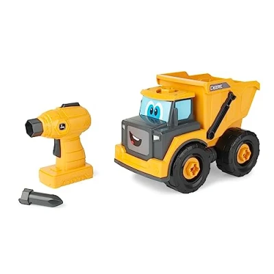 Image de John Deere Kids Je construis Mon Camion Benne agricole démontable 13 pièces avec visseuse électronique Jeux de Construction et d’Assemblage Steam STEM Jouet Bébé +18 Mois