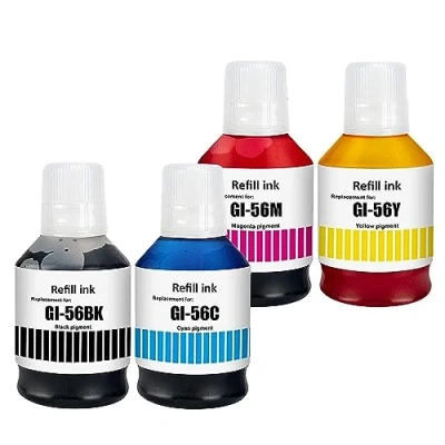 Image de LAIPENG GI 56 GI56 Encre Compatible avec MAXIFY GX7050 GX6050 GX5050 GX4050 GX3050 GX5550 GX6550 Imprimante Multipack 4 Couleurs (Noir/Cyan/Magenta/Jaune)