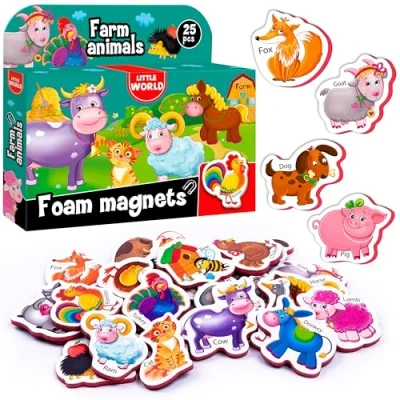 Image de Little World 25 Magnet frigo Enfant Aimant educatif Bebe Magnets aimantés Enfants Animaux magnetique
