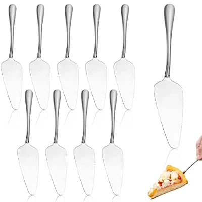 Image de VOSSOT Pelle à Tarte, 10 Pièces Pizza, Couteau Gâteau, Gâteau Dentelée en Acier Inoxydable pour la Découpe et Le Partage Gâteaux, Desserts, Pizzas, Fromages, Tartes Autres