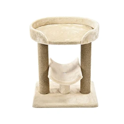 Image de Amazon Basics Top Platform Arbre à chat avec griffoir Beige 45,7 x 35,6 55,9 cm