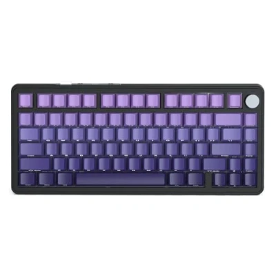 Image de ATTACK SHARK X85 Clavier mécanique à Joint avec Bouton, de Jeu sans Fil 75% (BT5.0/2,4 G/USB C) et Rembourrage Cinq Couches, RVB, 5 000 mAh, échangeable Chaud, Touches PBT (Violet)