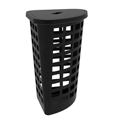 Image de Plast Team Boston Panier à Linge d&#039;angle Capacité 54 l Noir Taille Unique