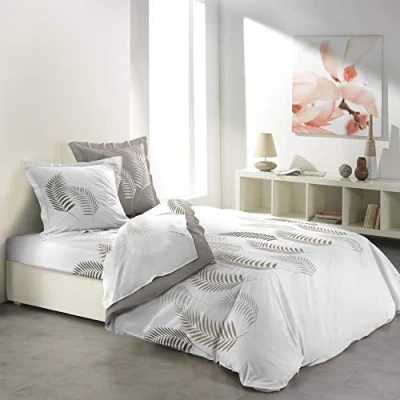 Image de douceur d&#039;intérieur 1642226 Goyave Parure de couette Drap 4 P 57 Fils Coton Multicolore 300 x 240 cm