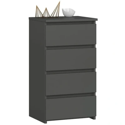 Image de AKORD Commode Tiroirs à roulettes Fonctionnel Idéal en Set Robuste Design Universel Gris Graphite