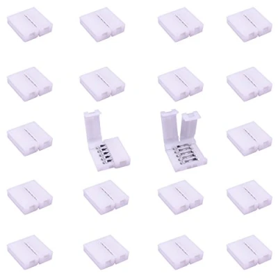 Image de LitaElek 20pcs Connecteur Bande LED 5 Broches pour RGBW Strip de 10mm Large Rapide Ruban 5050 Stripe Connector Pin Adaptateur Extenseur Adapter