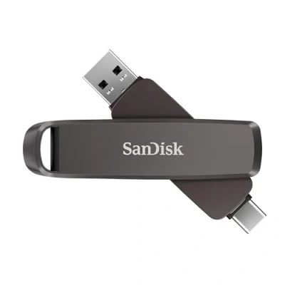 Image de SanDisk Extreme Pro Dual Drive 2 to, Clé USB Type A et C, Haute capacité, Vitesse de Lecture jusqu&#039;à 1000 Mo/s, Chiffrement Donneés, la Sauvegarde Automatique, Un boîtier métallique