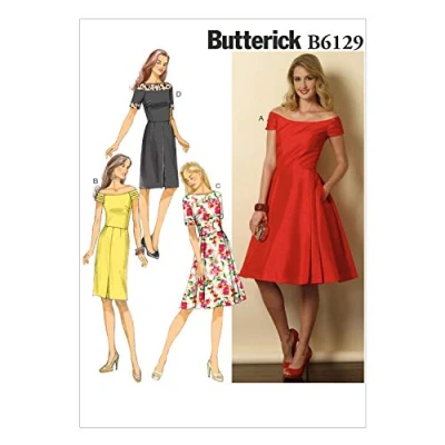 Image de Butterick Patterns 6129 Robe de Petite Taille pour Femme Multicolore A5 (34 36 38 40 42)