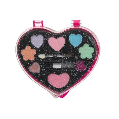 Image de Theo Klein 5564 Palette de maquillage en forme coeur, grand modèle I Avec du fard à paupières, rouge joues et gloss pour les lèvres Dimensions : 12,5 cm x 12 2 Jouet enfants partir trois ans