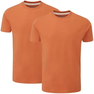 Image de Charles Wilson Pack de 2 T Shirts à Col Rond (XL, Tangerine (0824))