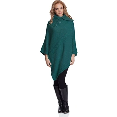 Image de Merry Style Poncho Vêtement d&#039;hiver Femme 2V3T1(Vert Sombre, One Size)